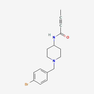 molecular formula C16H19BrN2O B2379320 N-{1-[(4-bromophenyl)methyl]piperidin-4-yl}but-2-ynamide CAS No. 1808493-58-4