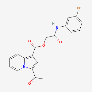 molecular formula C19H15BrN2O4 B2379356 2-((3-Bromophenyl)amino)-2-oxoethyl 3-acetylindolizine-1-carboxylate CAS No. 899949-45-2
