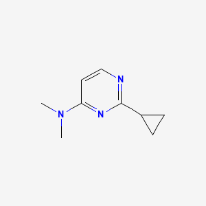 molecular formula C9H13N3 B2379357 2-cyclopropyl-N,N-dimethylpyrimidin-4-amine CAS No. 2195811-53-9