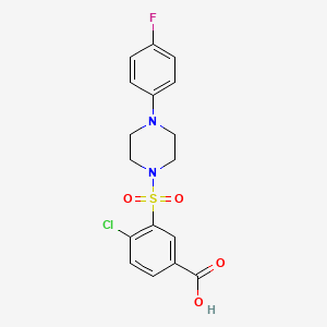molecular formula C17H16ClFN2O4S B2379365 4-Chloro-3-{[4-(4-fluorophenyl)piperazin-1-yl]sulfonyl}benzoic acid CAS No. 438029-19-7