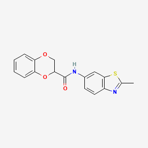 molecular formula C17H14N2O3S B2379374 N-(2-methyl-1,3-benzothiazol-6-yl)-2,3-dihydro-1,4-benzodioxine-3-carboxamide CAS No. 681166-83-6