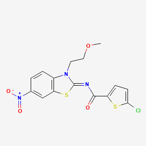 molecular formula C15H12ClN3O4S2 B2379375 (Z)-5-chloro-N-(3-(2-methoxyethyl)-6-nitrobenzo[d]thiazol-2(3H)-ylidene)thiophene-2-carboxamide CAS No. 864976-70-5