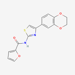 molecular formula C16H12N2O4S B2379376 N-[4-(2,3-dihydro-1,4-benzodioxin-6-yl)-1,3-thiazol-2-yl]furan-2-carboxamide CAS No. 864860-97-9