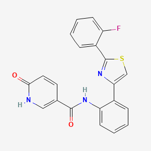 molecular formula C21H14FN3O2S B2379377 N-(2-(2-(2-fluorophenyl)thiazol-4-yl)phenyl)-6-hydroxynicotinamide CAS No. 1706299-12-8