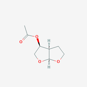 molecular formula C₈H₁₂O₄ B023794 (3S,3aR,6aS)-六氢呋喃[2,3-b]呋喃-3-基乙酸酯 CAS No. 162020-29-3