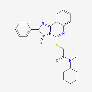 N-cyclohexyl-N-methyl-2-({3-oxo-2-phenyl-2H,3H-imidazo[1,2-c]quinazolin-5-yl}sulfanyl)acetamide