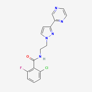 2-chloro-6-fluoro-N-(2-(3-(pyrazin-2-yl)-1H-pyrazol-1-yl)ethyl)benzamide