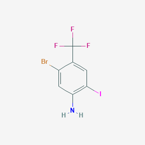 molecular formula C7H4BrF3IN B2379530 5-Bromo-2-iodo-4-(trifluoromethyl)aniline CAS No. 1373233-07-8