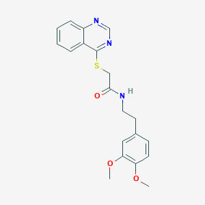 molecular formula C20H21N3O3S B2379544 N-(3,4-dimethoxyphenethyl)-2-(quinazolin-4-ylthio)acetamide CAS No. 721907-40-0