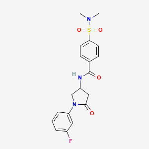 molecular formula C19H20FN3O4S B2379583 4-(dimethylsulfamoyl)-N-[1-(3-fluorophenyl)-5-oxopyrrolidin-3-yl]benzamide CAS No. 905662-06-8