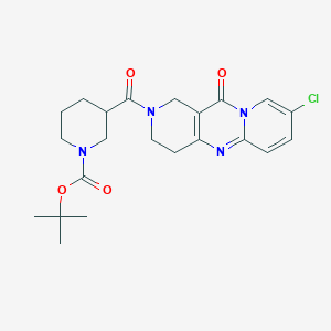 molecular formula C22H27ClN4O4 B2379599 tert-butyl 3-(13-chloro-2-oxo-1,5,9-triazatricyclo[8.4.0.03,8]tetradeca-3(8),9,11,13-tetraene-5-carbonyl)piperidine-1-carboxylate CAS No. 2034531-66-1