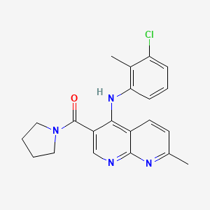 N-(3-chloro-2-methylphenyl)-7-methyl-3-(pyrrolidin-1-ylcarbonyl)-1,8-naphthyridin-4-amine