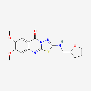 7,8-dimethoxy-2-[(tetrahydro-2-furanylmethyl)amino]-5H-[1,3,4]thiadiazolo[2,3-b]quinazolin-5-one