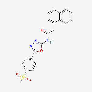 molecular formula C21H17N3O4S B2379619 N-[5-(4-methanesulfonylphenyl)-1,3,4-oxadiazol-2-yl]-2-(naphthalen-1-yl)acetamide CAS No. 886913-23-1