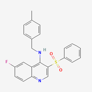 3-(benzenesulfonyl)-6-fluoro-N-[(4-methylphenyl)methyl]quinolin-4-amine