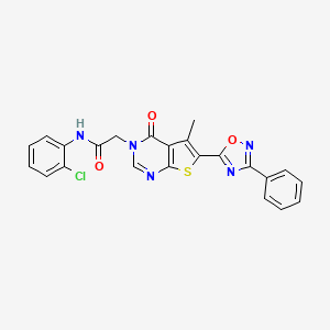 N-(2-chlorophenyl)-2-(5-methyl-4-oxo-6-(3-phenyl-1,2,4-oxadiazol-5-yl)thieno[2,3-d]pyrimidin-3(4H)-yl)acetamide