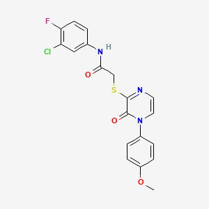 N-(3-chloro-4-fluorophenyl)-2-((4-(4-methoxyphenyl)-3-oxo-3,4-dihydropyrazin-2-yl)thio)acetamide