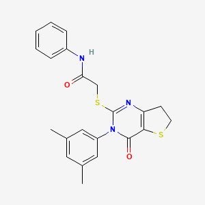 2-((3-(3,5-dimethylphenyl)-4-oxo-3,4,6,7-tetrahydrothieno[3,2-d]pyrimidin-2-yl)thio)-N-phenylacetamide