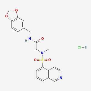 N-(benzo[d][1,3]dioxol-5-ylmethyl)-2-(N-methylisoquinoline-5-sulfonamido)acetamide hydrochloride