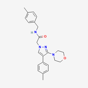 molecular formula C24H28N4O2 B2379645 N-(4-methylbenzyl)-2-(3-morpholino-4-(p-tolyl)-1H-pyrazol-1-yl)acetamide CAS No. 1286713-02-7