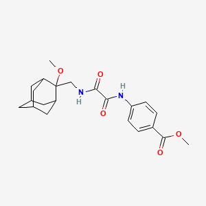 molecular formula C22H28N2O5 B2379648 methyl 4-(2-((((1R,3S,5r,7r)-2-methoxyadamantan-2-yl)methyl)amino)-2-oxoacetamido)benzoate CAS No. 1797561-72-8