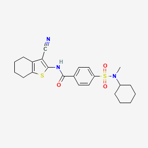 N-(3-cyano-4,5,6,7-tetrahydro-1-benzothiophen-2-yl)-4-[cyclohexyl(methyl)sulfamoyl]benzamide