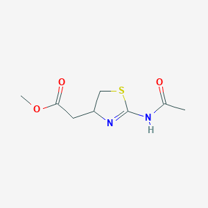 molecular formula C8H12N2O3S B2379662 Methyl 2-(2-acetamido-4,5-dihydro-1,3-thiazol-4-yl)acetate CAS No. 478033-85-1