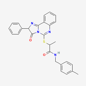 molecular formula C27H24N4O2S B2379672 N-(4-methylbenzyl)-2-((3-oxo-2-phenyl-2,3-dihydroimidazo[1,2-c]quinazolin-5-yl)thio)propanamide CAS No. 1173764-84-5