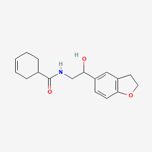 molecular formula C17H21NO3 B2379685 N-[2-(2,3-Dihydro-1-benzofuran-5-YL)-2-hydroxyethyl]cyclohex-3-ene-1-carboxamide CAS No. 1421466-76-3