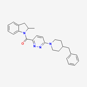 (6-(4-Benzylpiperidin-1-yl)pyridazin-3-yl)(2-methylindolin-1-yl)methanone