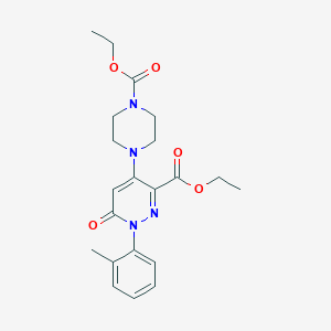 Ethyl 4-(4-(ethoxycarbonyl)piperazin-1-yl)-6-oxo-1-(o-tolyl)-1,6-dihydropyridazine-3-carboxylate