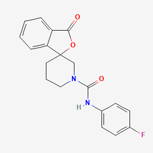 molecular formula C19H17FN2O3 B2379697 N-(4-fluorophenyl)-3-oxo-3H-spiro[isobenzofuran-1,3'-piperidine]-1'-carboxamide CAS No. 1797341-28-6