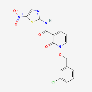 1-((3-chlorobenzyl)oxy)-N-(5-nitrothiazol-2-yl)-2-oxo-1,2-dihydropyridine-3-carboxamide