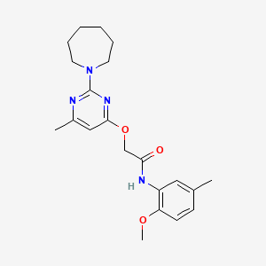 2-((2-(azepan-1-yl)-6-methylpyrimidin-4-yl)oxy)-N-(2-methoxy-5-methylphenyl)acetamide