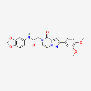 molecular formula C23H20N4O6 B2379710 N-(1,3-benzodioxol-5-yl)-2-[2-(3,4-dimethoxyphenyl)-4-oxopyrazolo[1,5-a]pyrazin-5(4H)-yl]acetamide CAS No. 941981-91-5