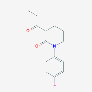 molecular formula C14H16FNO2 B2379716 1-(4-Fluorophenyl)-3-propanoylpiperidin-2-one CAS No. 2241128-66-3