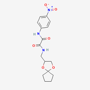 N1-(1,4-dioxaspiro[4.4]nonan-2-ylmethyl)-N2-(4-nitrophenyl)oxalamide