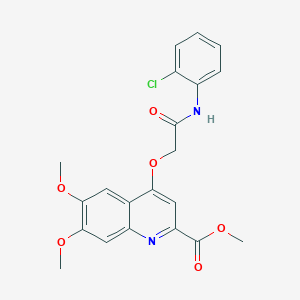molecular formula C21H19ClN2O6 B2379724 Methyl 4-(2-((2-chlorophenyl)amino)-2-oxoethoxy)-6,7-dimethoxyquinoline-2-carboxylate CAS No. 1358329-70-0