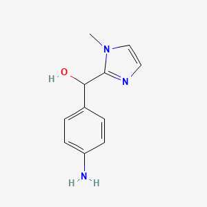 molecular formula C11H13N3O B2379773 (4-aminophenyl)(1-methyl-1H-imidazol-2-yl)methanol CAS No. 497853-95-9