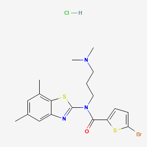 5-bromo-N-(3-(dimethylamino)propyl)-N-(5,7-dimethylbenzo[d]thiazol-2-yl)thiophene-2-carboxamide hydrochloride