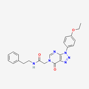 molecular formula C22H22N6O3 B2379786 2-(3-(4-ethoxyphenyl)-7-oxo-3H-[1,2,3]triazolo[4,5-d]pyrimidin-6(7H)-yl)-N-phenethylacetamide CAS No. 912618-03-2