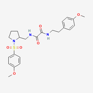 molecular formula C23H29N3O6S B2379792 N1-(4-methoxyphenethyl)-N2-((1-((4-methoxyphenyl)sulfonyl)pyrrolidin-2-yl)methyl)oxalamide CAS No. 896290-48-5