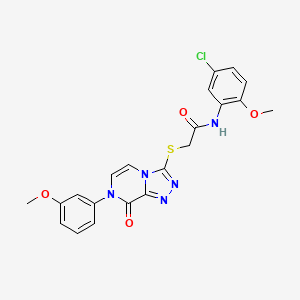 molecular formula C21H18ClN5O4S B2379800 N-(5-chloro-2-methoxyphenyl)-2-{[7-(3-methoxyphenyl)-8-oxo-7H,8H-[1,2,4]triazolo[4,3-a]pyrazin-3-yl]sulfanyl}acetamide CAS No. 1223789-64-7
