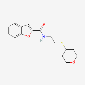 molecular formula C16H19NO3S B2379815 N-[2-(oxan-4-ylsulfanyl)ethyl]-1-benzofuran-2-carboxamide CAS No. 1903250-45-2