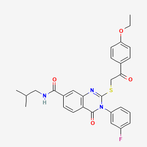 2-{[2-(4-ethoxyphenyl)-2-oxoethyl]thio}-3-(3-fluorophenyl)-N-isobutyl-4-oxo-3,4-dihydroquinazoline-7-carboxamide