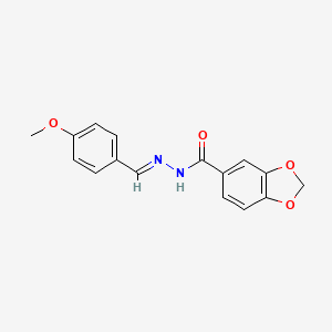 B2379859 N-[(E)-(4-methoxyphenyl)methylideneamino]-1,3-benzodioxole-5-carboxamide CAS No. 270575-94-5