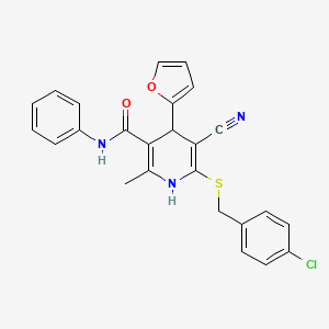 6-((4-chlorobenzyl)thio)-5-cyano-4-(furan-2-yl)-2-methyl-N-phenyl-1,4-dihydropyridine-3-carboxamide