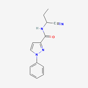 molecular formula C14H14N4O B2379867 N-(1-cyanopropyl)-1-phenyl-1H-pyrazole-3-carboxamide CAS No. 1333965-59-5
