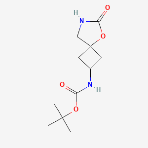 molecular formula C11H18N2O4 B2379907 tert-butyl N-{6-oxo-5-oxa-7-azaspiro[3.4]octan-2-yl}carbamate CAS No. 2305253-13-6