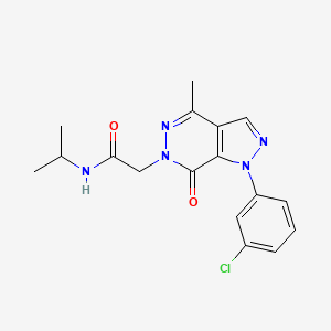 molecular formula C17H18ClN5O2 B2379909 2-[1-(3-chlorophenyl)-4-methyl-7-oxo-1H,6H,7H-pyrazolo[3,4-d]pyridazin-6-yl]-N-(propan-2-yl)acetamide CAS No. 955803-06-2